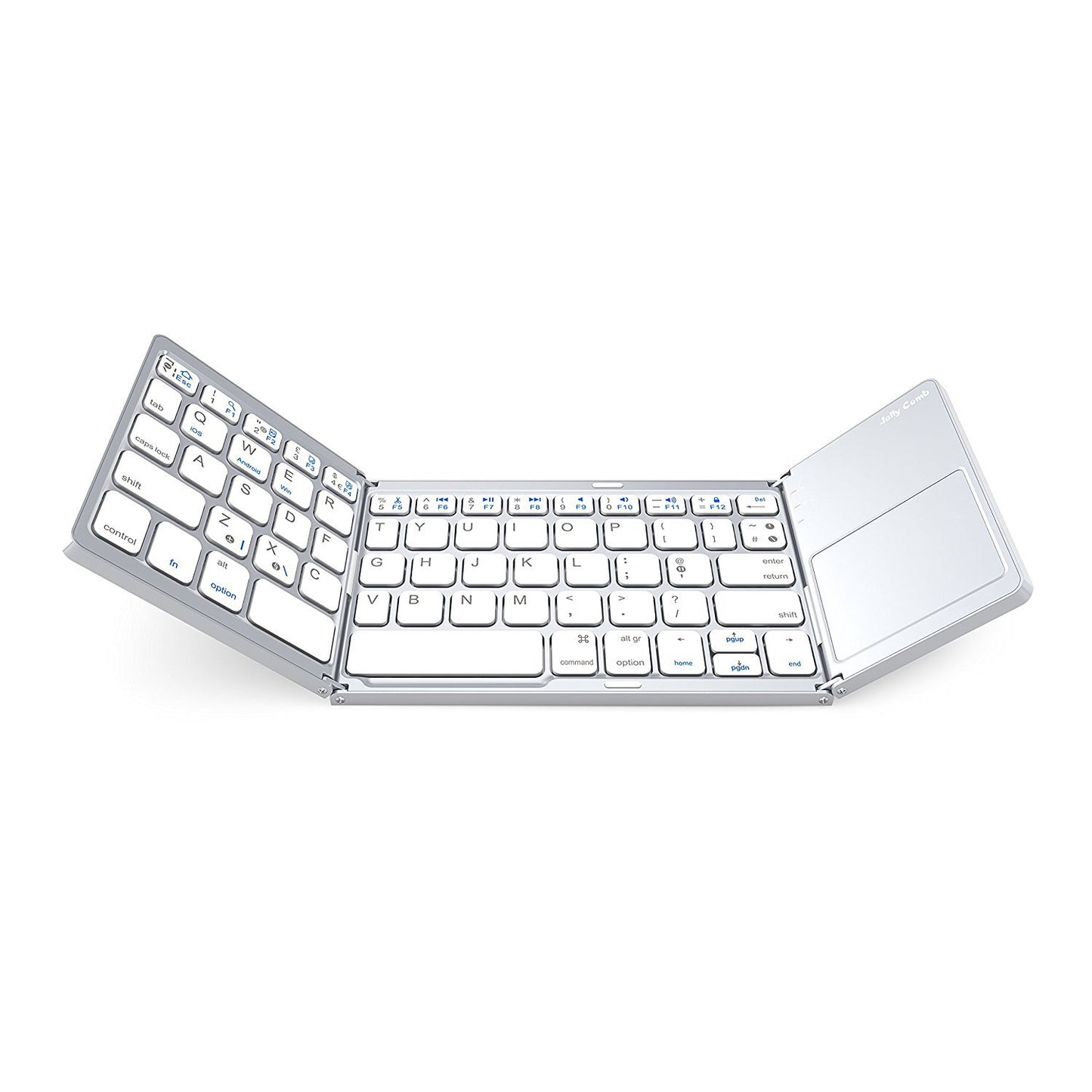 Foldable Bluetooth Keyboard Aluminum Alloy Housing, for iPad, iPhone, Android Devices, and Windows Tablets, Laptops and Smartphones