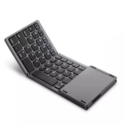 Foldable Bluetooth Keyboard Aluminum Alloy Housing, for iPad, iPhone, Android Devices, and Windows Tablets, Laptops and Smartphones